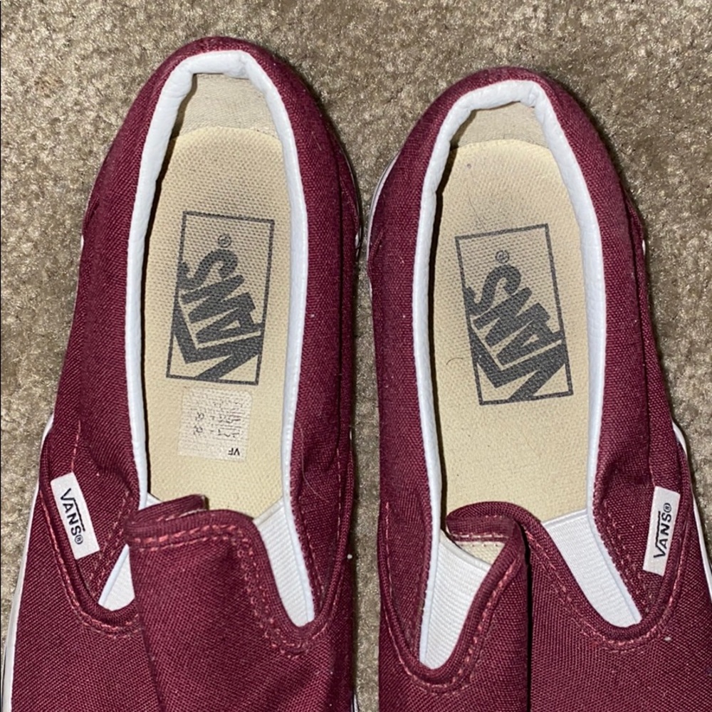 Maroon Slip On Vans - image 5